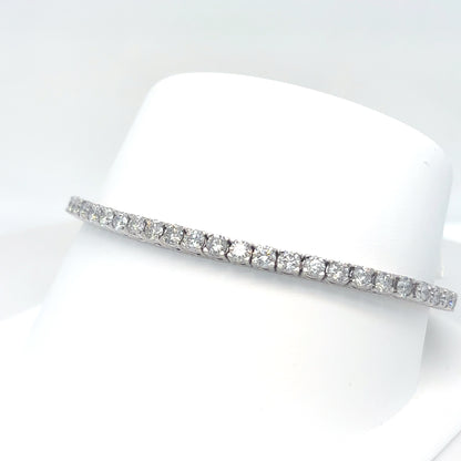 14KW 7.25" 5.00CTW ROUND DIAMOND BRACELET SI2/H-I 13.7G
