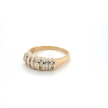 14KY 0.75CTW BAGUETTE-ROUND DIAMOND BAND SI/G-H 3.5G