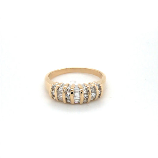 14KY 0.75CTW BAGUETTE-ROUND DIAMOND BAND SI/G-H 3.5G-Fine Jewelry in Bradenton &amp; Lakewood Ranch, Fl. | Michael &amp; Co. Jewelers