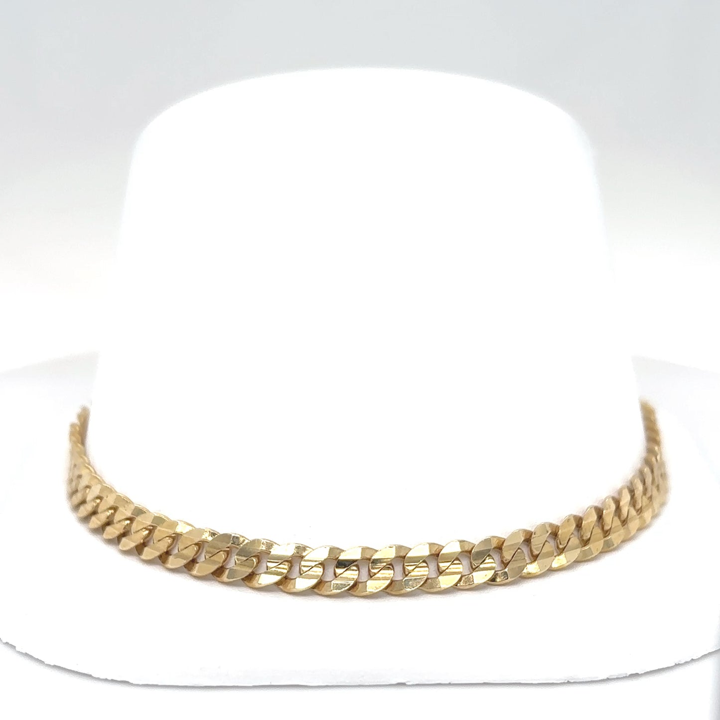 14KY 8.5" 4.5MM CUBAN LINK CHAIN 8.6G
