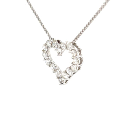 14KW 1.00CTW DIAMOND HEART PENDANT I1/H-I 1.6G