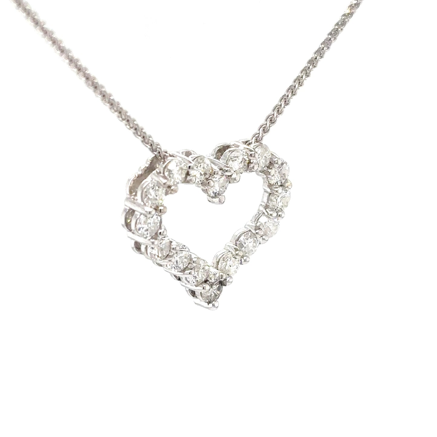 14KW 1.00CTW DIAMOND HEART PENDANT I1/H-I 1.6G