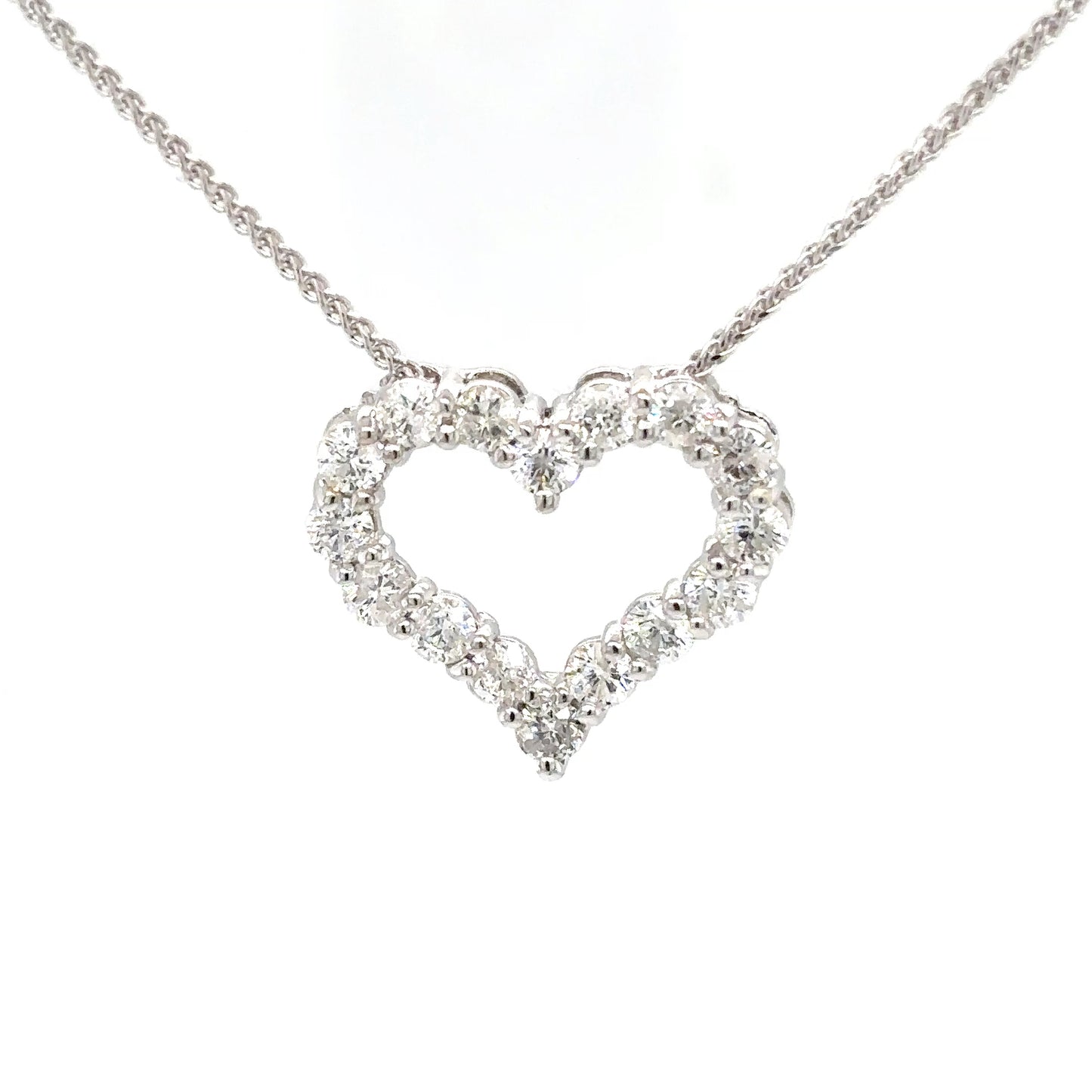 14KW 1.00CTW DIAMOND HEART PENDANT I1/H-I 1.6G