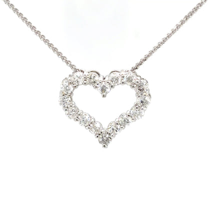 14KW 1.00CTW DIAMOND HEART PENDANT I1/H-I 1.6G