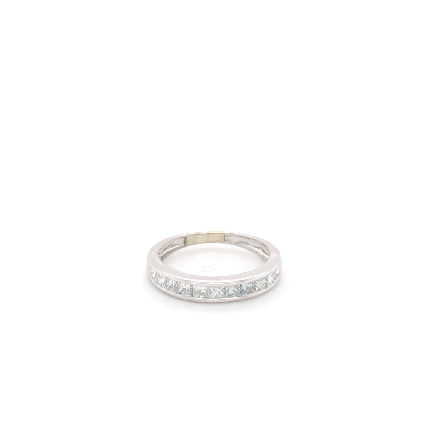 14KW 1.00CTW PRINCESS CUT DIAMOND BAND SI1/H-I 1.8G