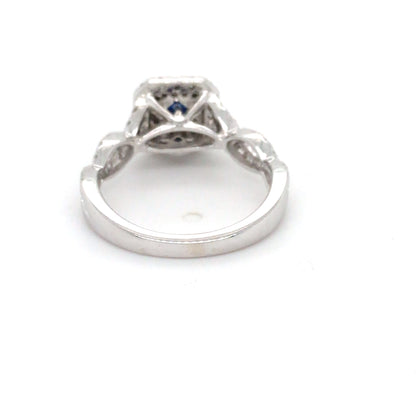 VERA WANG 14KW 1.00CTW PRINCESS CUT DIAMOND HALO ENGAGEMENT RING VS2-SI1/G-H 4.0G