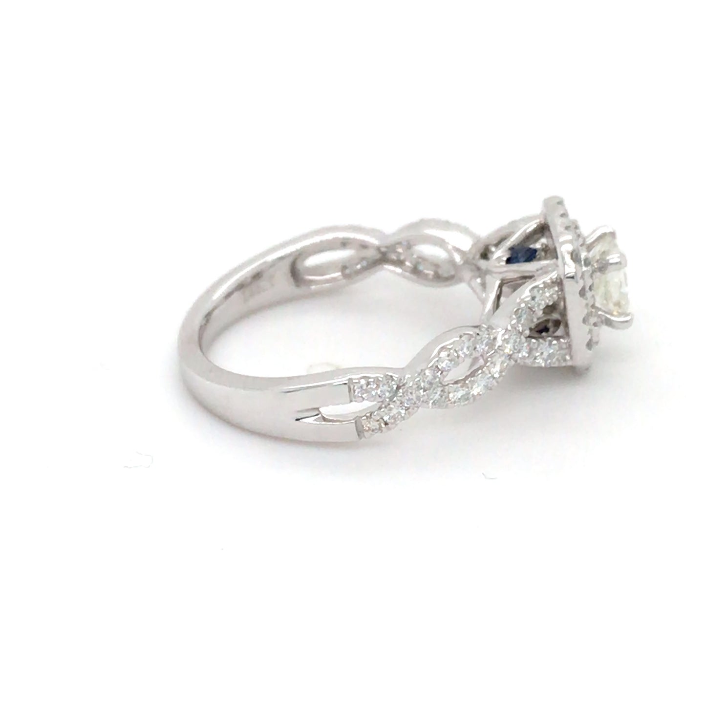 VERA WANG 14KW 1.00CTW PRINCESS CUT DIAMOND HALO ENGAGEMENT RING VS2-SI1/G-H 4.0G