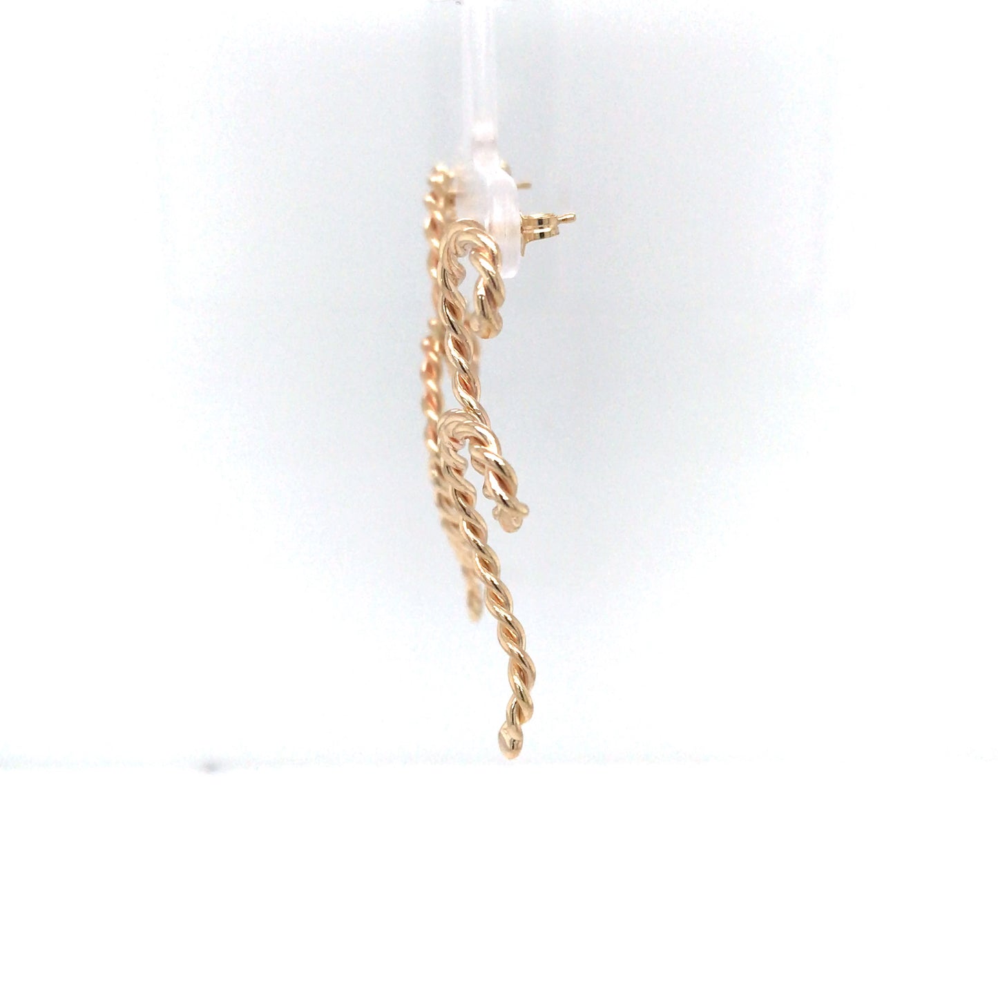 14KY 40MM SOLID TWISTED SWIRL EARRINGS 7.3G