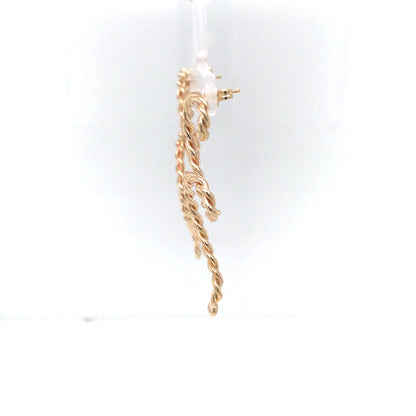 14KY 40MM SOLID TWISTED SWIRL EARRINGS 7.3G