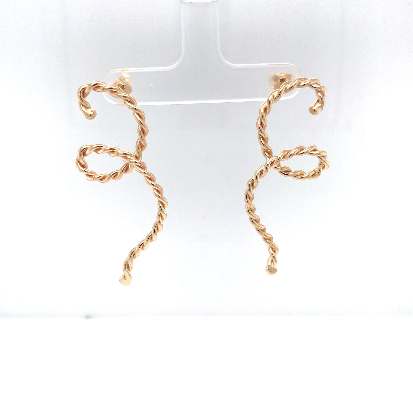 14KY 40MM SOLID TWISTED SWIRL EARRINGS 7.3G