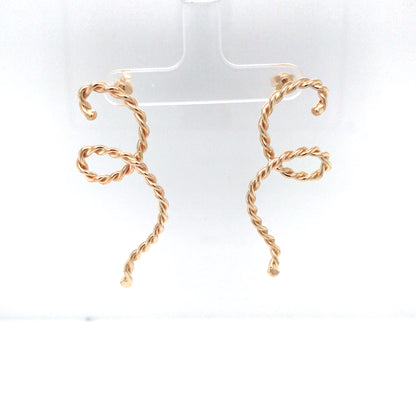 14KY 40MM SOLID TWISTED SWIRL EARRINGS 7.3G