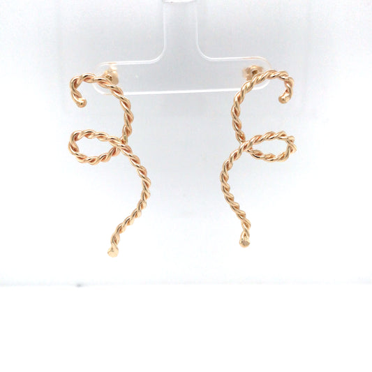 14KY 40MM SOLID TWISTED SWIRL EARRINGS 7.3G-Fine Jewelry in Bradenton &amp; Lakewood Ranch, Fl. | Michael &amp; Co. Jewelers