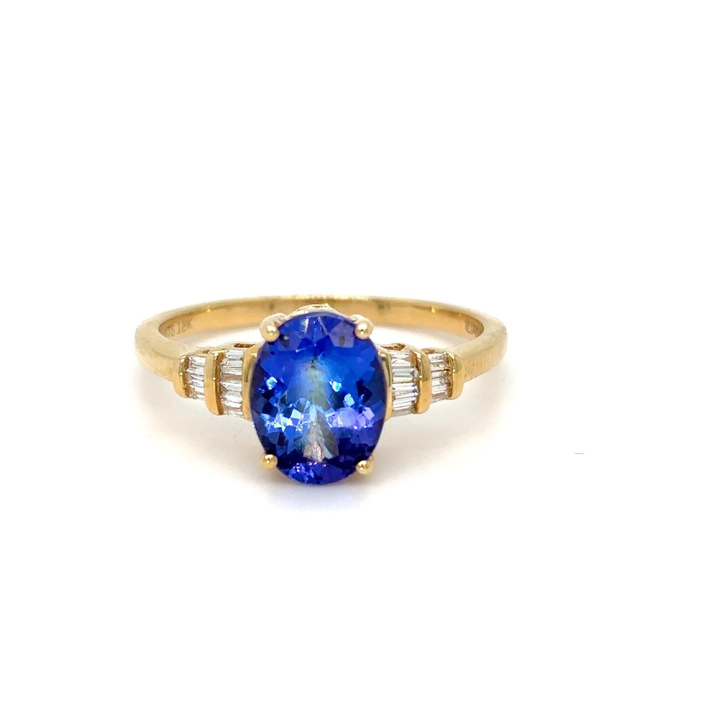 18KY 1.75CTW TANZANITE-DIAMOND RING "AAA" SI/G-H 3.0G