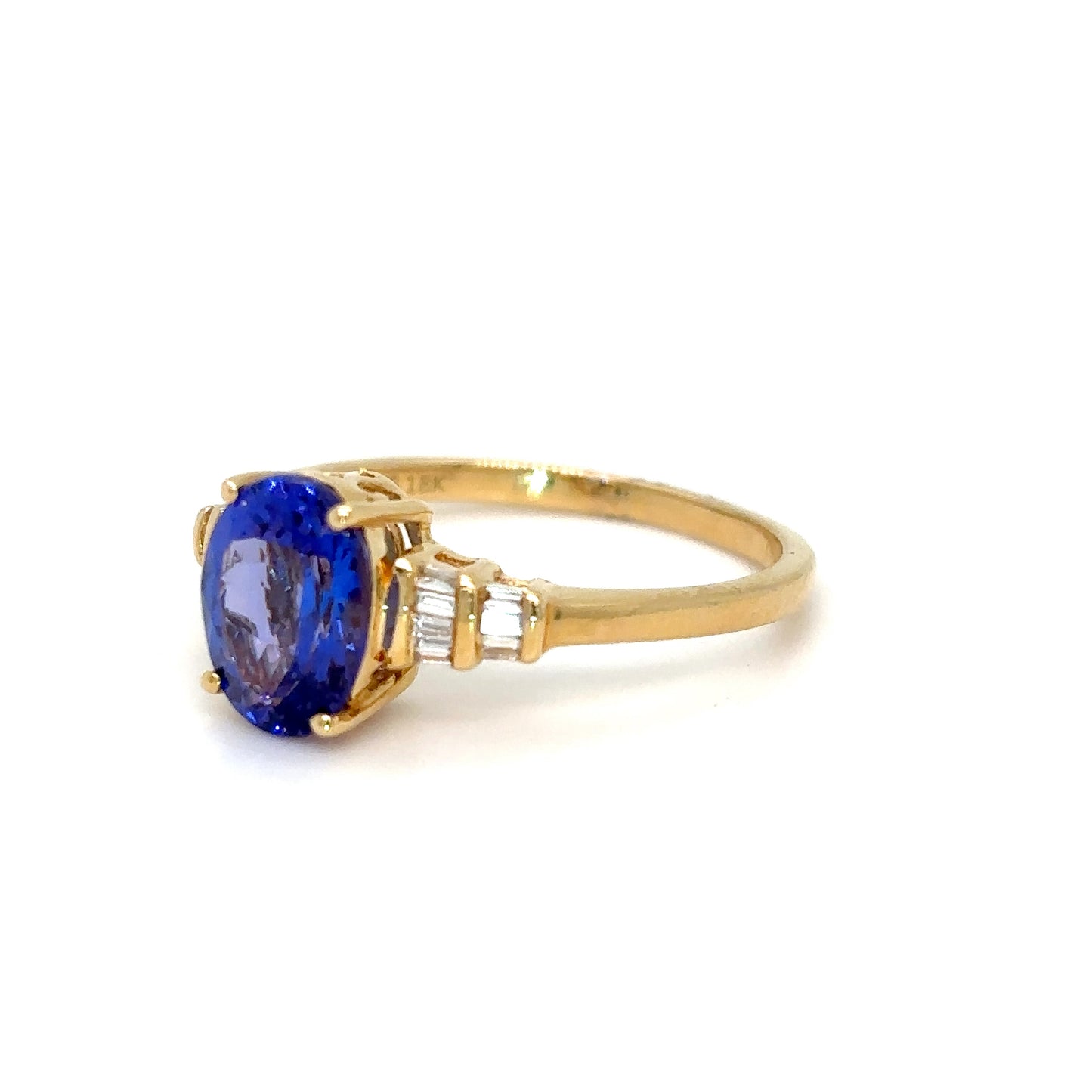 18KY 1.75CTW TANZANITE-DIAMOND RING "AAA" SI/G-H 3.0G