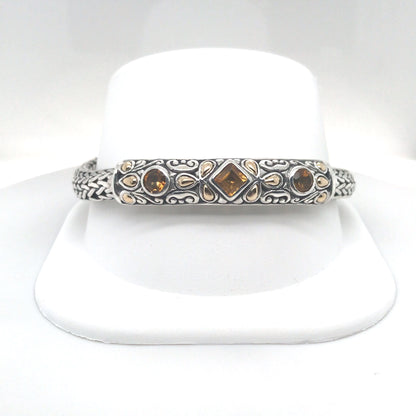 S/S-18KY CITRINE FLEXIBLE BYZANTINE BRACELET