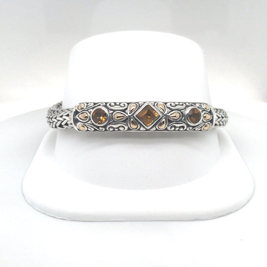 S/S-18KY CITRINE FLEXIBLE BYZANTINE BRACELET-Fine Jewelry in Bradenton &amp; Lakewood Ranch, Fl. | Michael &amp; Co. Jewelers