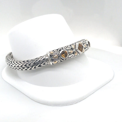 S/S-18KY CITRINE FLEXIBLE BYZANTINE BRACELET