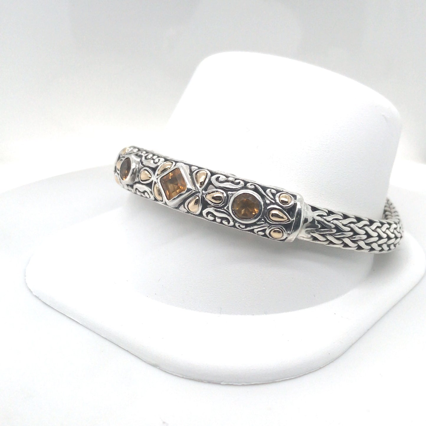 S/S-18KY CITRINE FLEXIBLE BYZANTINE BRACELET