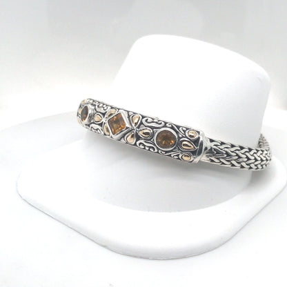 S/S-18KY CITRINE FLEXIBLE BYZANTINE BRACELET