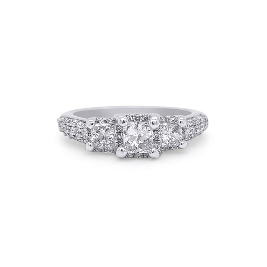 14KW 1.00CTW PRINCESS-ROUND DIAMOND ENGAGEMENT RING SI2-I1/I-J 3.0G-Fine Jewelry in Bradenton &amp; Lakewood Ranch, Fl. | Michael &amp; Co. Jewelers