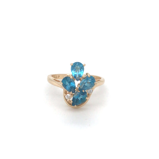 14KY 6X4MM SWISS BLUE TOPAZ-.04CTW DIAMOND RING 3.4G-Fine Jewelry in Bradenton &amp; Lakewood Ranch, Fl. | Michael &amp; Co. Jewelers