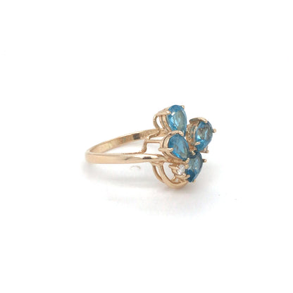 14KY 6X4MM SWISS BLUE TOPAZ-.04CTW DIAMOND RING 3.4G