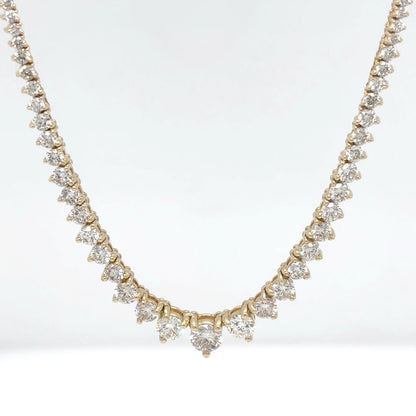 14KY 18" 4.83CTW DIAMOND TENNIS NECKLACE SI/H-I 16.9G