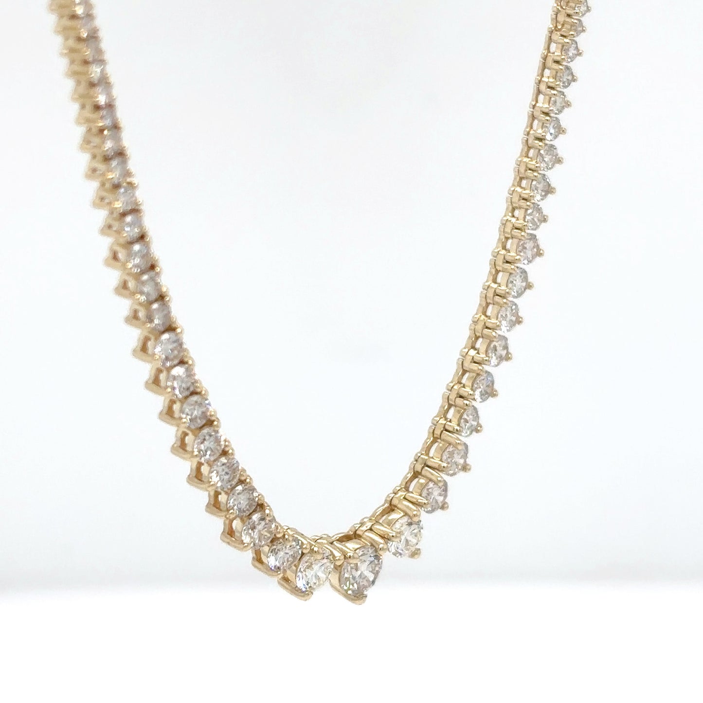 14KY 18" 4.83CTW DIAMOND TENNIS NECKLACE SI/H-I 16.9G