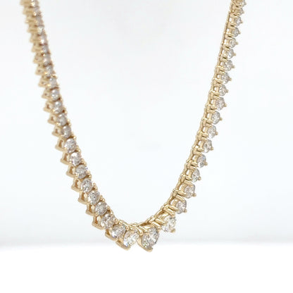 14KY 18" 4.83CTW DIAMOND TENNIS NECKLACE SI/H-I 16.9G