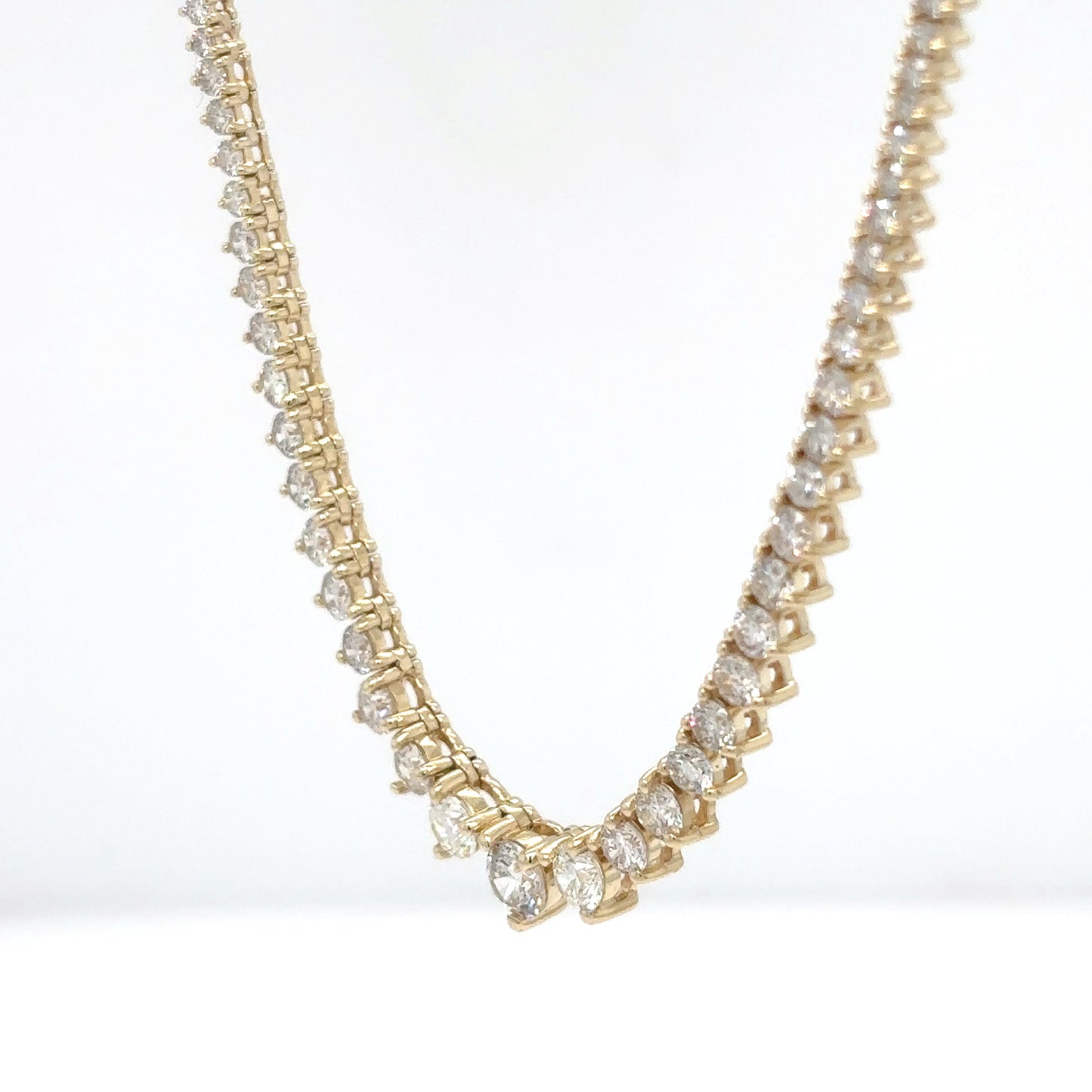 14KY 18" 4.83CTW DIAMOND TENNIS NECKLACE SI/H-I 16.9G