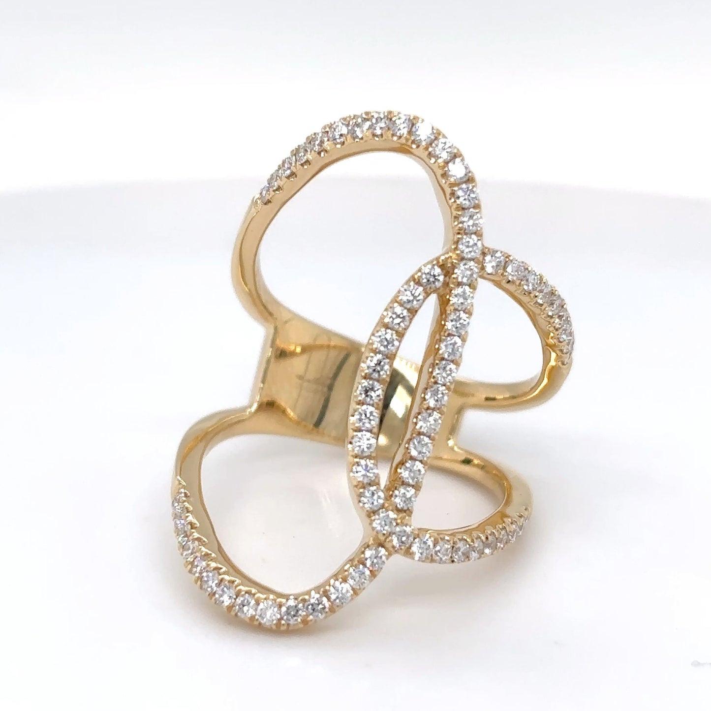 18KY 0.62CTW CONTEMPORARY DIAMOND FASHION RING VS/F-G 7.5G