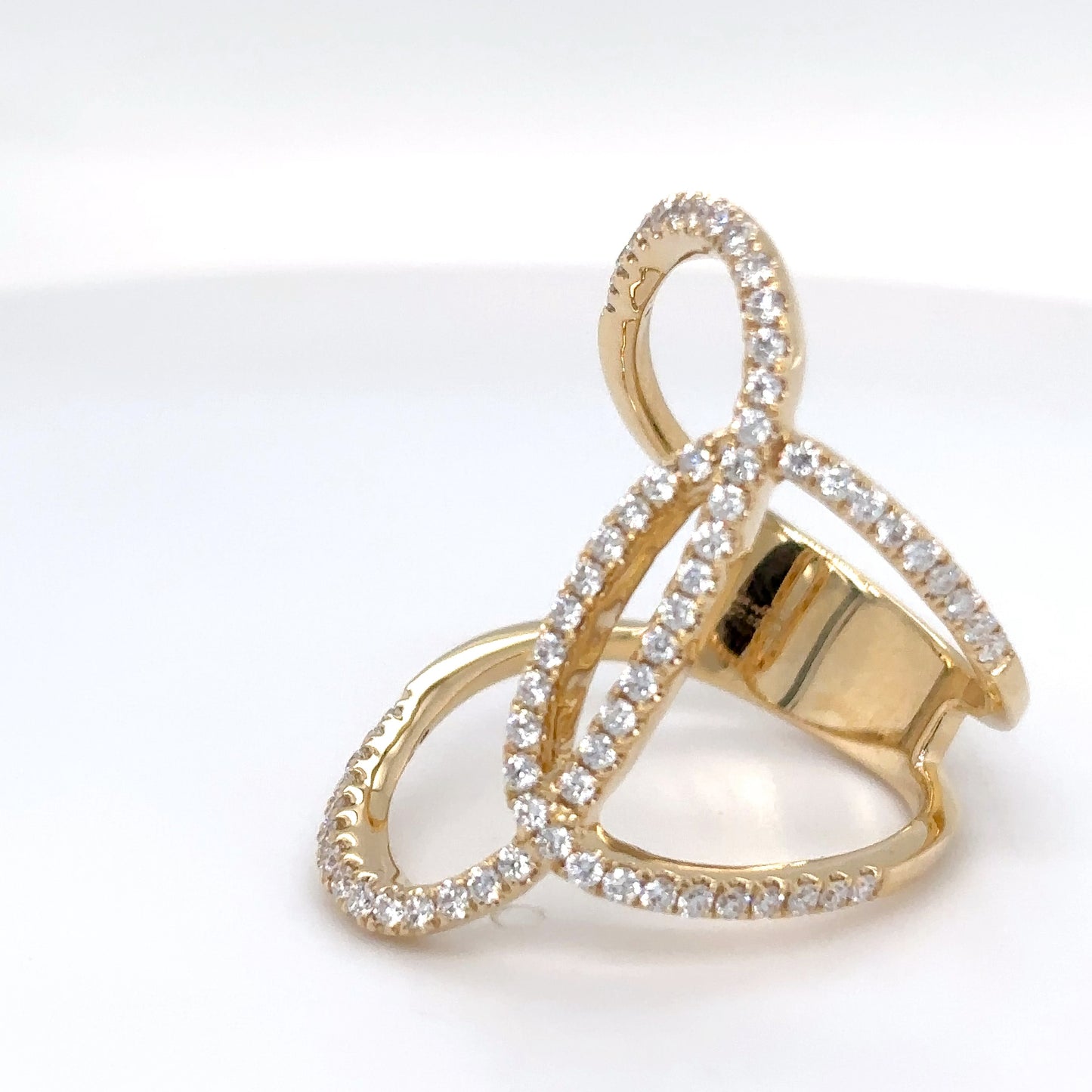 18KY 0.62CTW CONTEMPORARY DIAMOND FASHION RING VS/F-G 7.5G