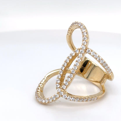 18KY 0.62CTW CONTEMPORARY DIAMOND FASHION RING VS/F-G 7.5G