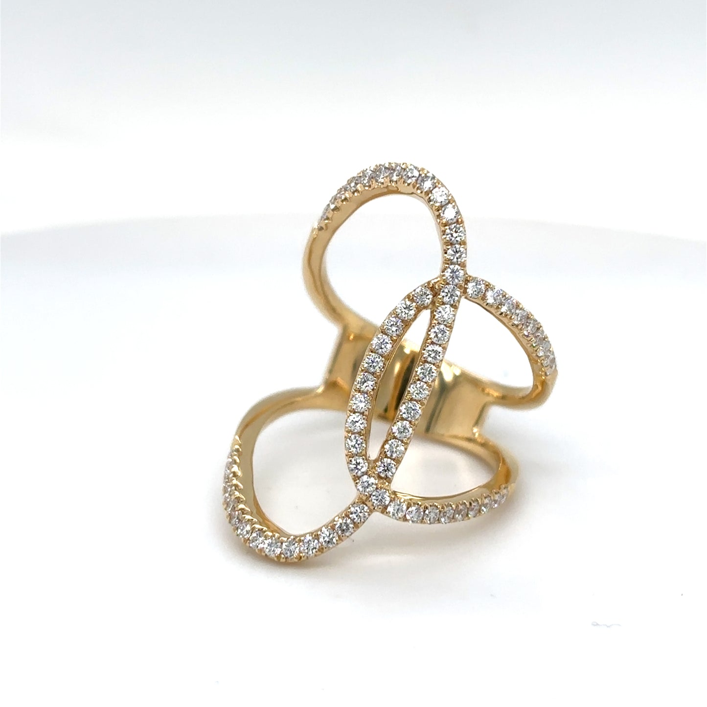 18KY 0.62CTW CONTEMPORARY DIAMOND FASHION RING VS/F-G 7.5G