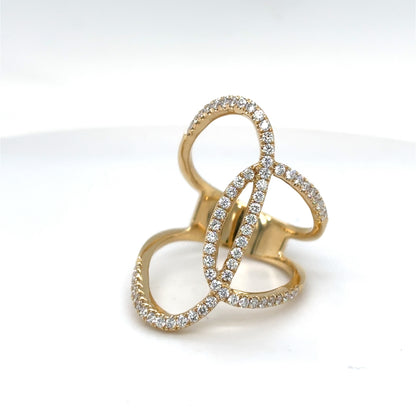 18KY 0.62CTW CONTEMPORARY DIAMOND FASHION RING VS/F-G 7.5G