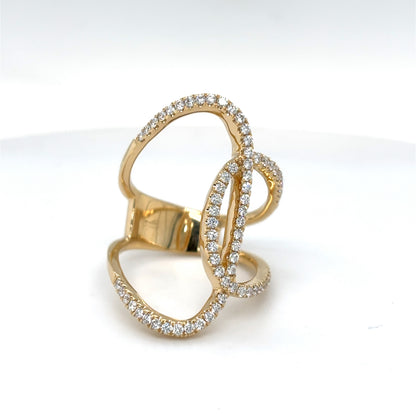18KY 0.62CTW CONTEMPORARY DIAMOND FASHION RING VS/F-G 7.5G
