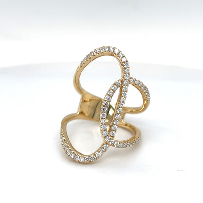 18KY 0.62CTW CONTEMPORARY DIAMOND FASHION RING VS/F-G 7.5G