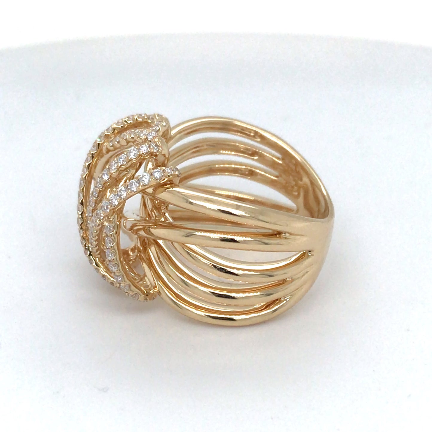 18KY 0.63CTW CONTEMPORARY WOVEN DIAMOND FASHION RING VS/F-G 12.5G