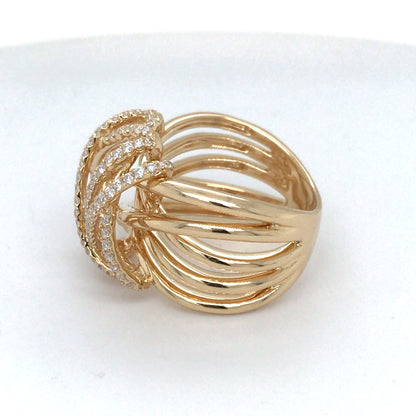 18KY 0.63CTW CONTEMPORARY WOVEN DIAMOND FASHION RING VS/F-G 12.5G