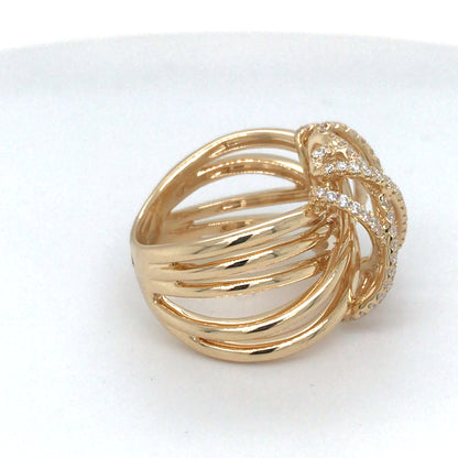 18KY 0.63CTW CONTEMPORARY WOVEN DIAMOND FASHION RING VS/F-G 12.5G