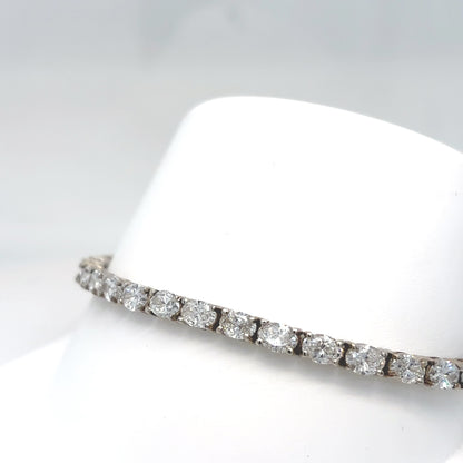 14KW 7.25" 9.01CTW OVAL LGD BRACELET VS1/F-G 11.8G