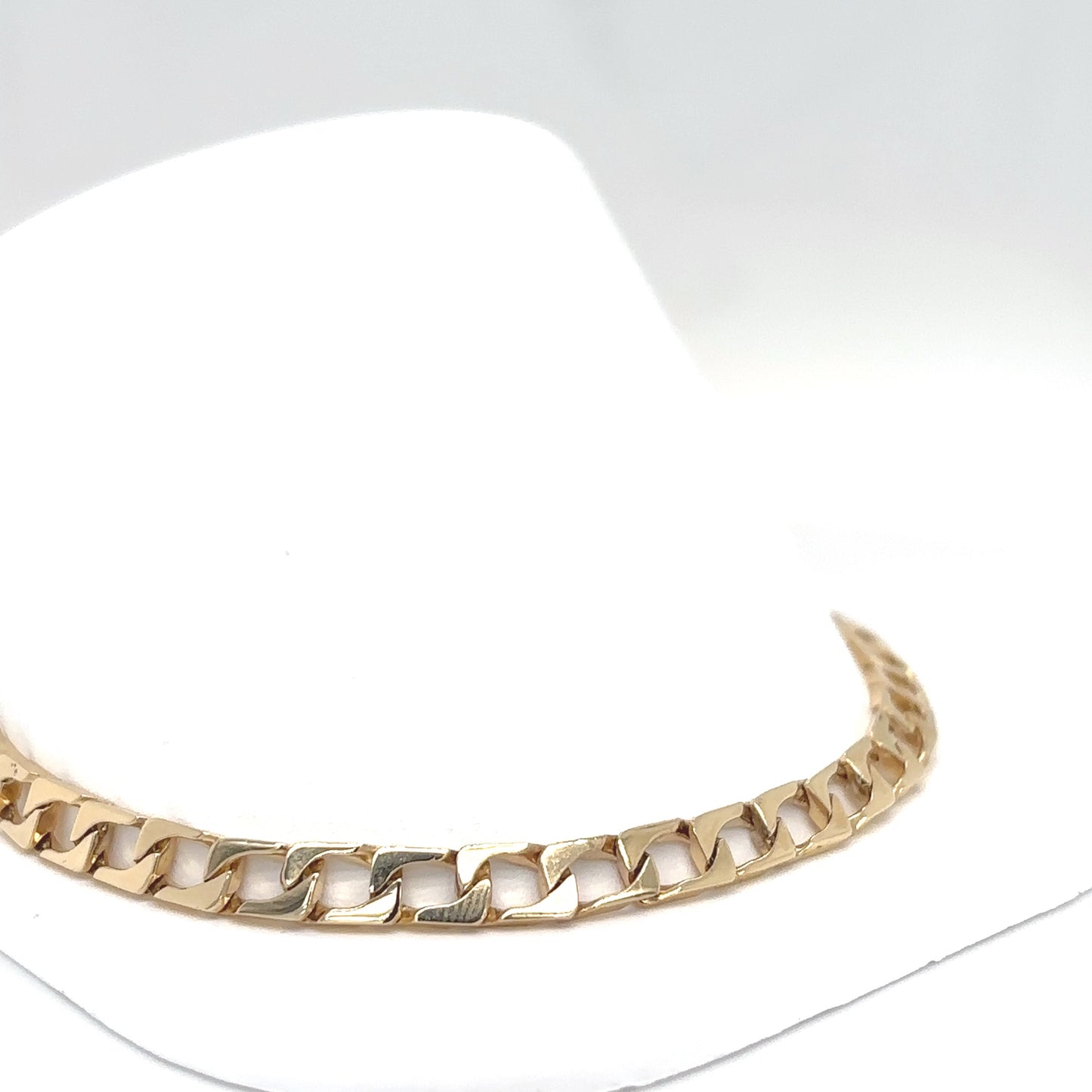 14KY 8.5" 4.8MM SOLID SQUARE LINK BRACELET 10.2G