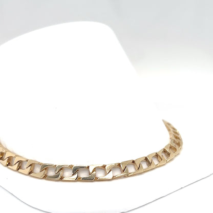 14KY 8.5" 4.8MM SOLID SQUARE LINK BRACELET 10.2G