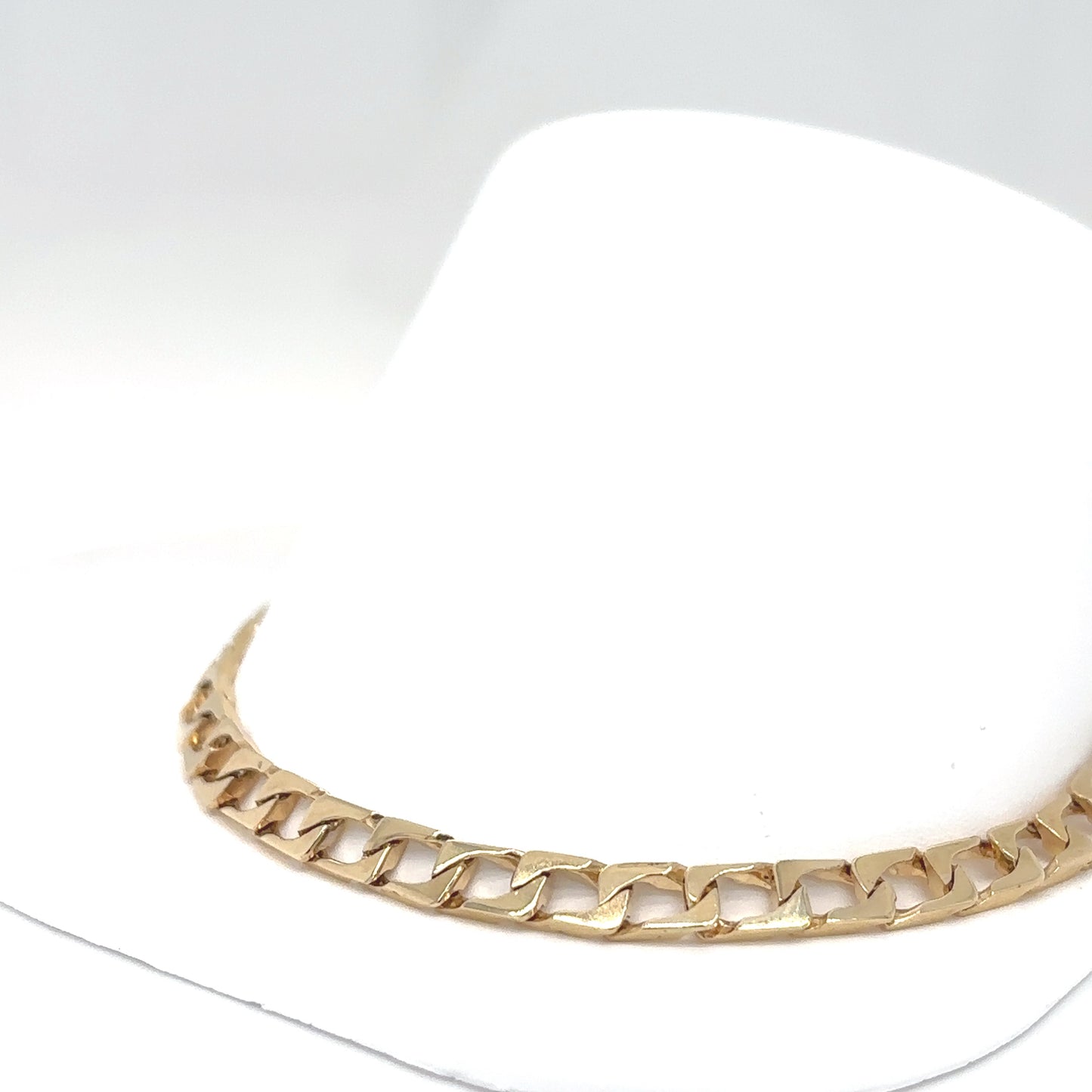 14KY 8.5" 4.8MM SOLID SQUARE LINK BRACELET 10.2G
