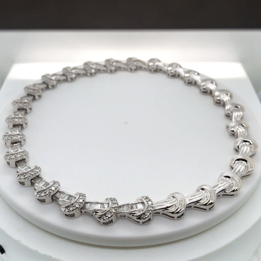 14KW 17" 9.00CTW BAGUETTE-ROUND BRILLIANT DIAMOND NECKLACE SI/G-H 78.5G-Fine Jewelry in Bradenton &amp; Lakewood Ranch, Fl. | Michael &amp; Co. Jewelers