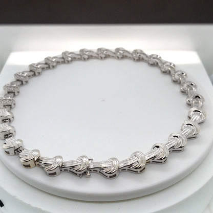 14KW 17" 9.00CTW BAGUETTE-ROUND BRILLIANT DIAMOND NECKLACE SI/G-H 78.5G
