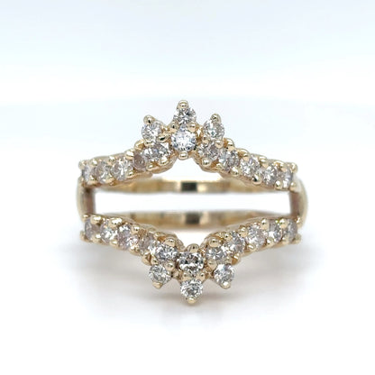 14KY 0.75CTW ROUND BRILLIANT DIAMOND RING GUARD SI2-I1/H-I 6.1G