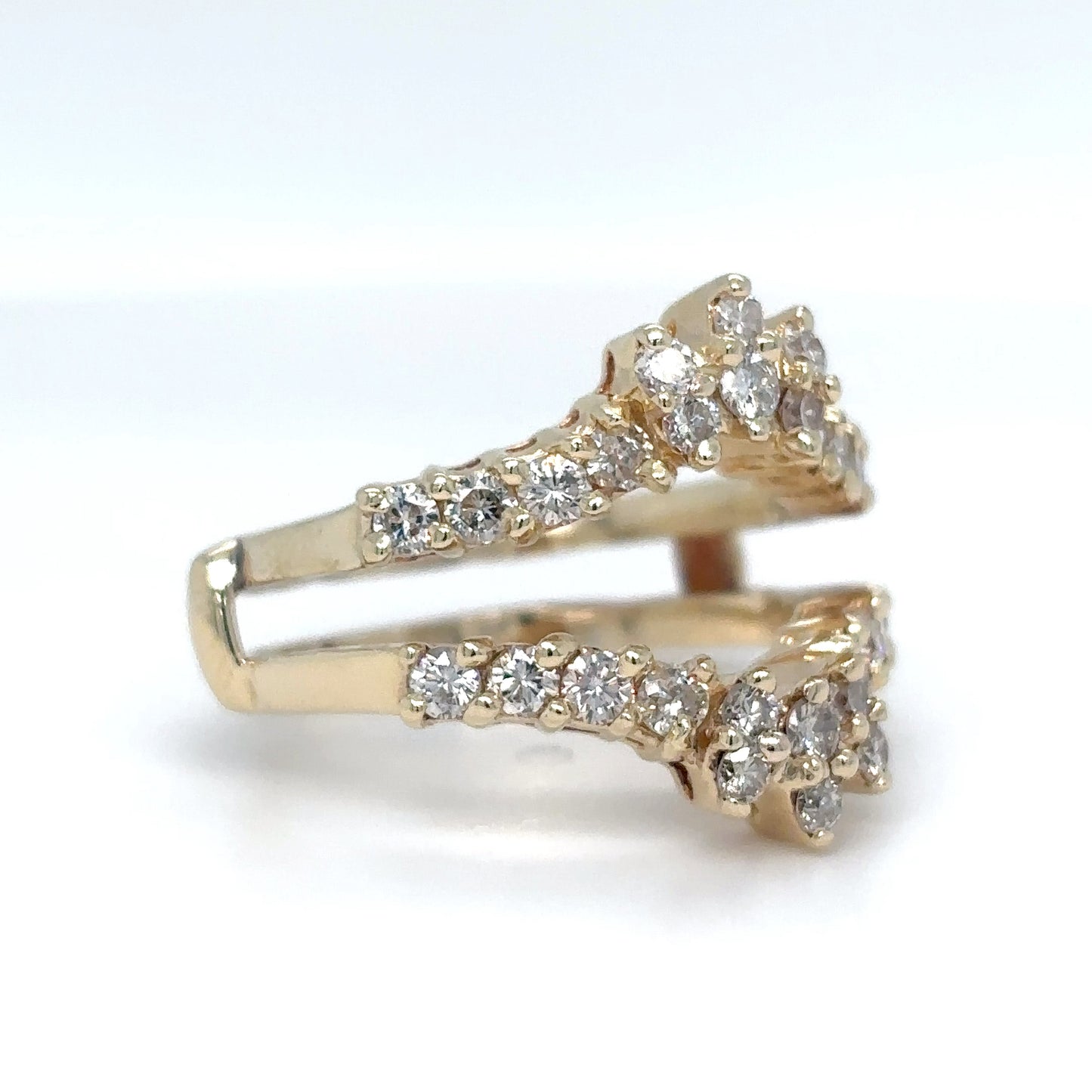 14KY 0.75CTW ROUND BRILLIANT DIAMOND RING GUARD SI2-I1/H-I 6.1G