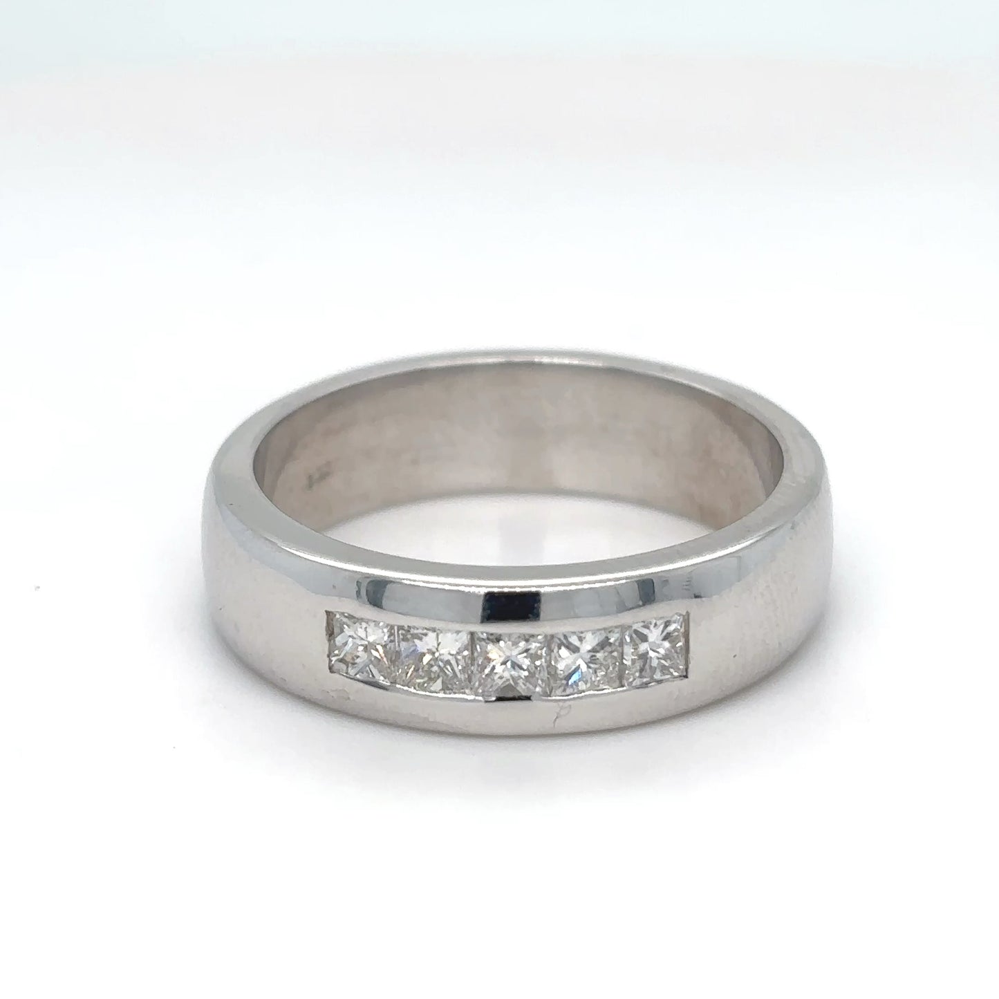 14KW 0.50CTW PRINCESS CUT DIAMOND WEDDING BAND VS2-SI1/G