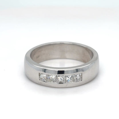 14KW 0.50CTW PRINCESS CUT DIAMOND WEDDING BAND VS2-SI1/G